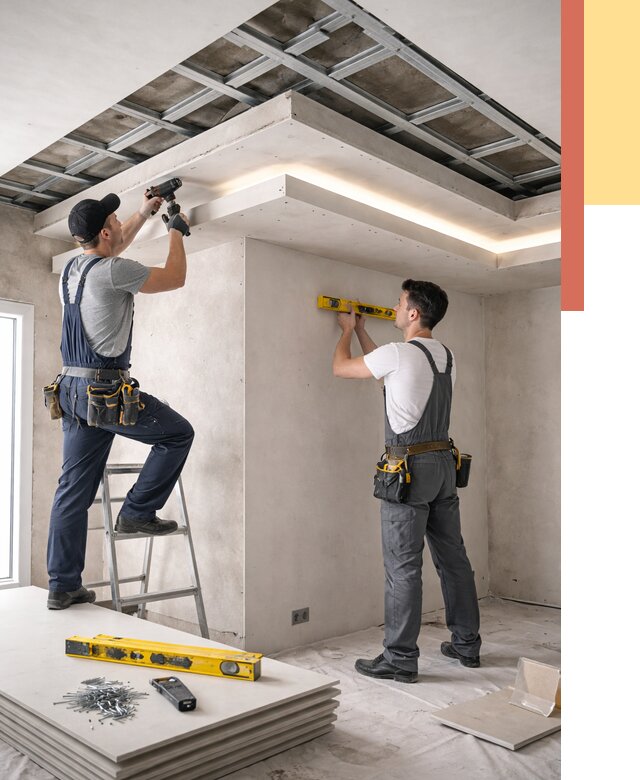 Двухуровневый потолок из гипсокартона в Тольятти от 1500 руб. под ключ | ОТДЕЛОЧНИК-Тля