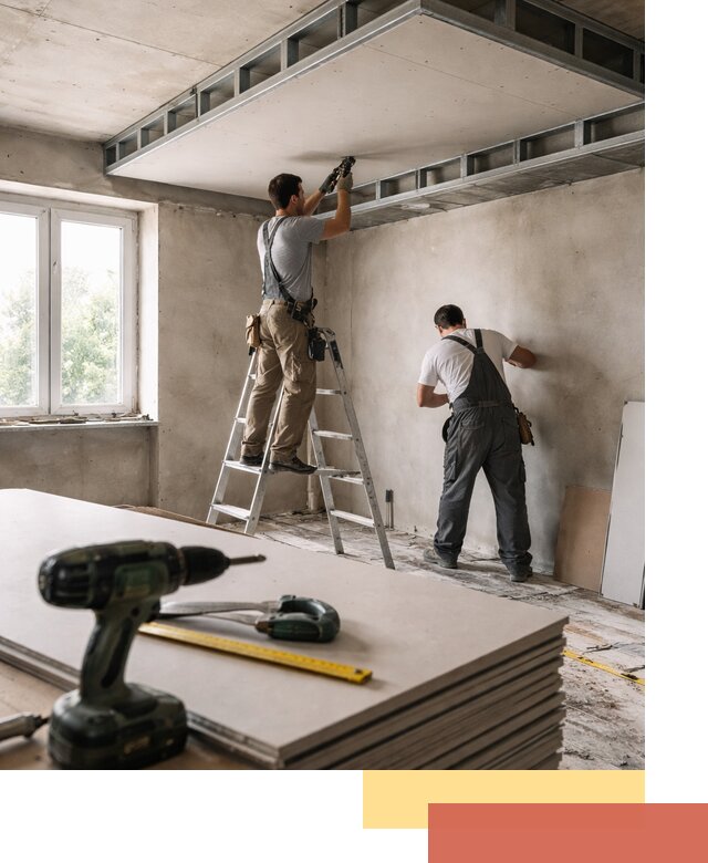 Двухуровневый потолок из гипсокартона в Тольятти