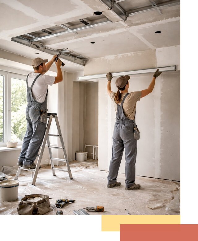 Монтаж многоуровневого потолка из гипсокартона в Тольятти