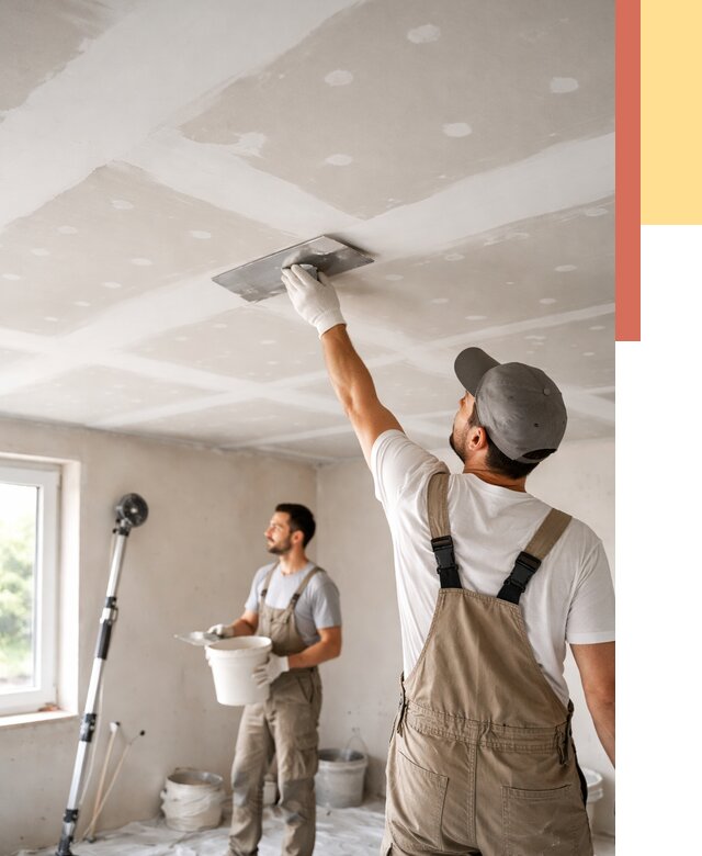 Шпаклевка потолка из гипсокартона в Тольятти от 3309 руб./м2 — услуги под ключ | ОТДЕЛОЧНИК-Тля