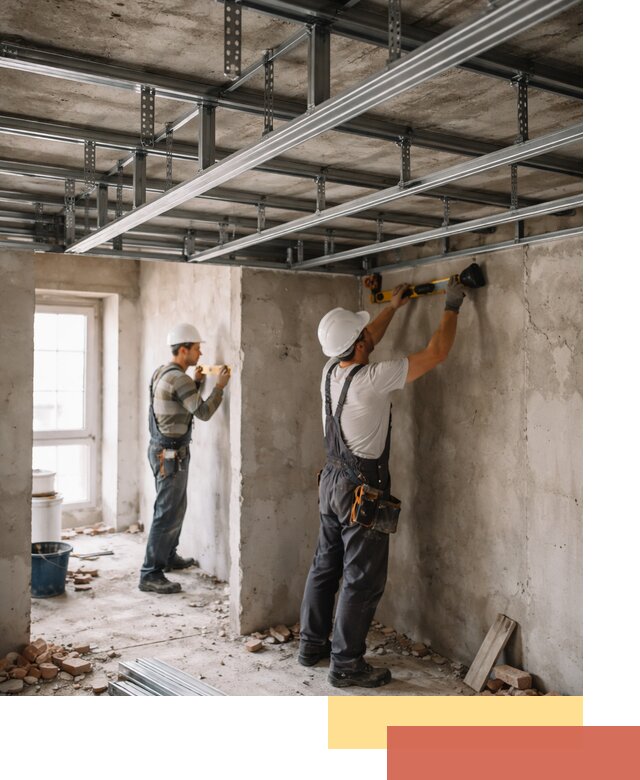 Монтаж каркаса потолка из профильного профиля в Тольятти