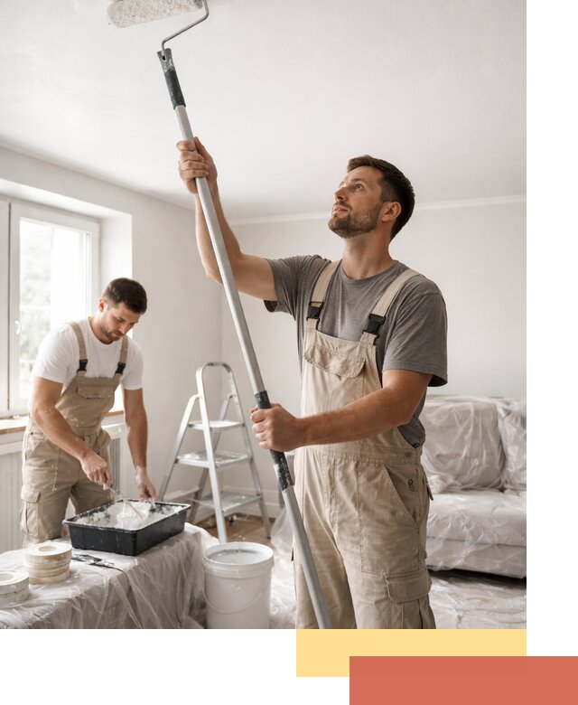 Покраска потолка водоэмульсионной краской в Тольятти