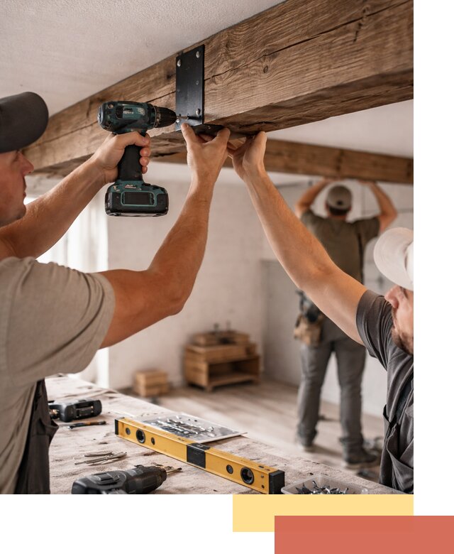 Монтаж декоративных потолочных балок в Тольятти