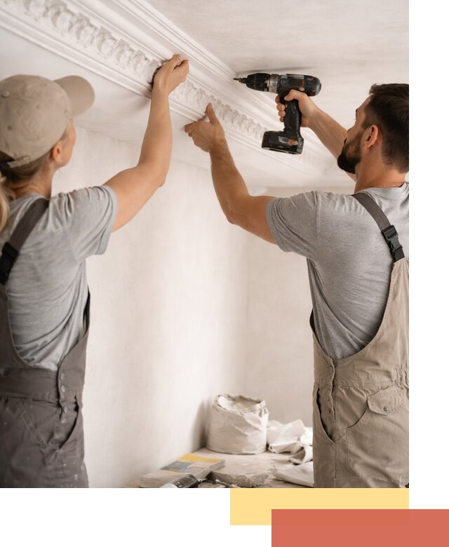 Профессиональный монтаж лепнины на потолок в Тольятти