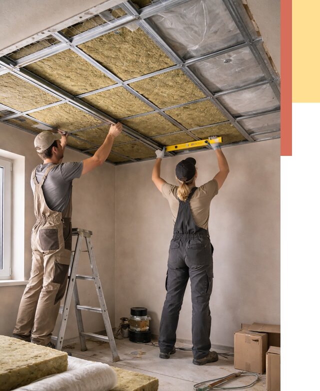 Шумоизоляция потолка в Тольятти от 1293 руб. под ключ — услуги ОТДЕЛОЧНИК-Тля