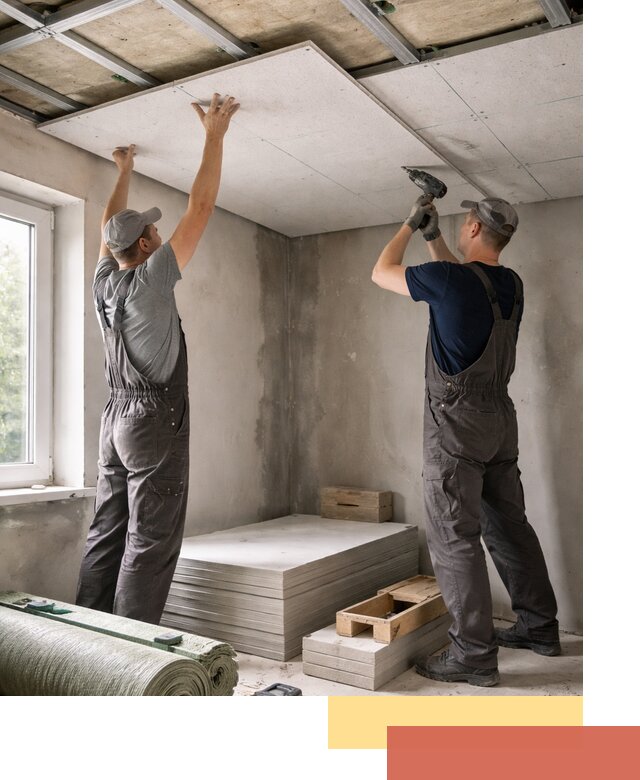 Шумоизоляция потолка панелями ЗИПС в Тольятти